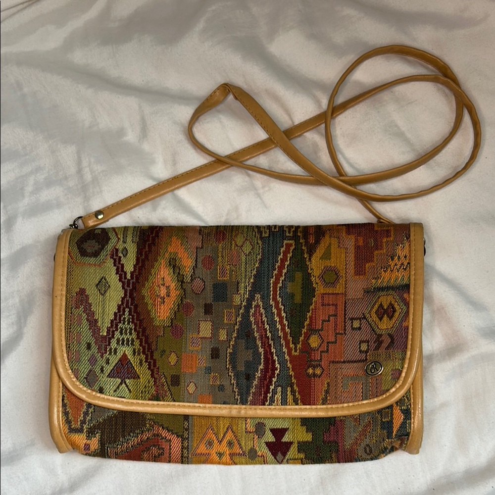Vintage Multicolor Patterned Tapestry Women's Bag